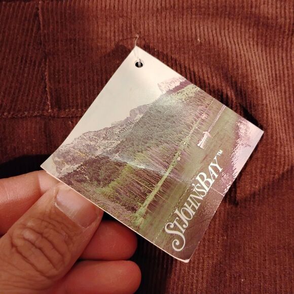 St. John's Bay vintage corduroy pants mens 36x32 brown 90's straight leg NWT - Picture 3 of 9